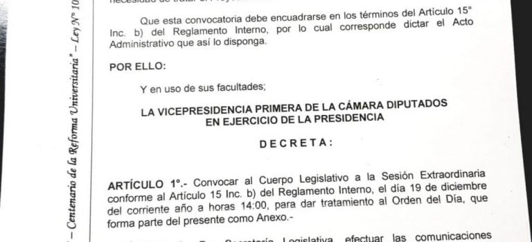 Convocatoria Sesión Extraordinaria