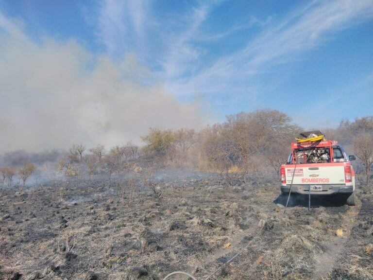 Bomberos trabajando