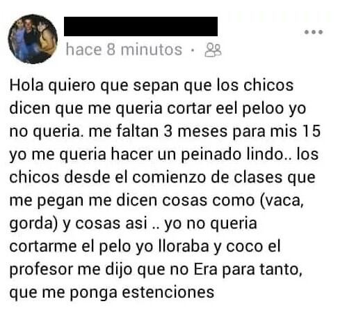 Mensaje de la vpitcima en Facebook.