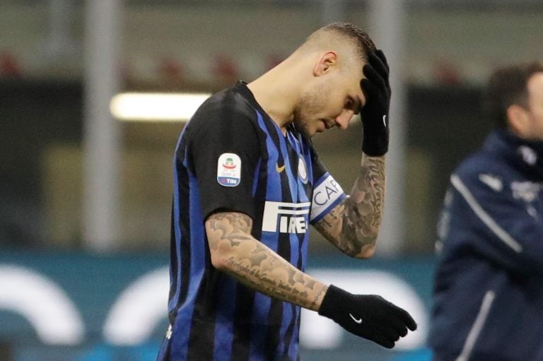 Mauro Icardi durante su etapa en Inter, donde era capitán. Foto: Luca Bruno/AP.