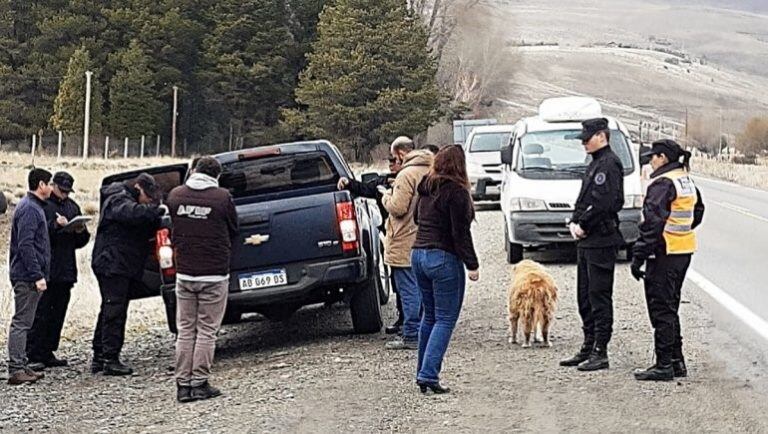 Procedimiento durante este jueves en la ruta n°40 (lmneuquén).