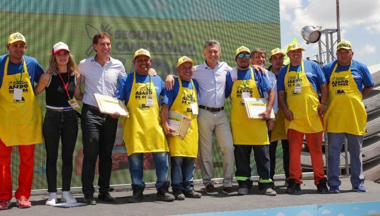 Mauricio Macri en el Campeonato de Asado de Obra. Foto: Federico López Claro.