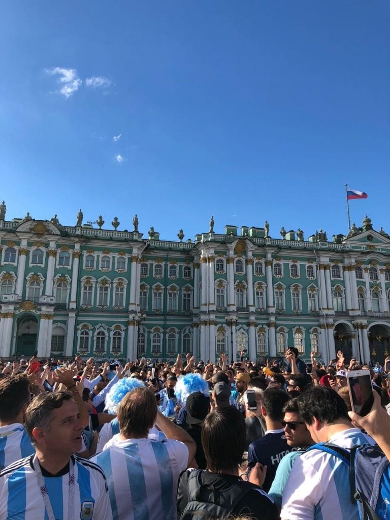 Banderazo argentino en San Petesburgo.