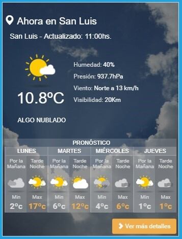 Las nevadas comenzarían el martes en la zona serrana .