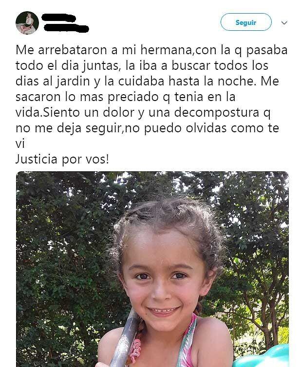 Mensajes en Twitter de la hermana de Alma. (Twitter)