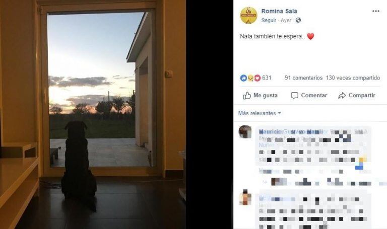 La joven compartió una foto de la mascota familiar en el pueblo donde se crió el jugador. (Facebook)