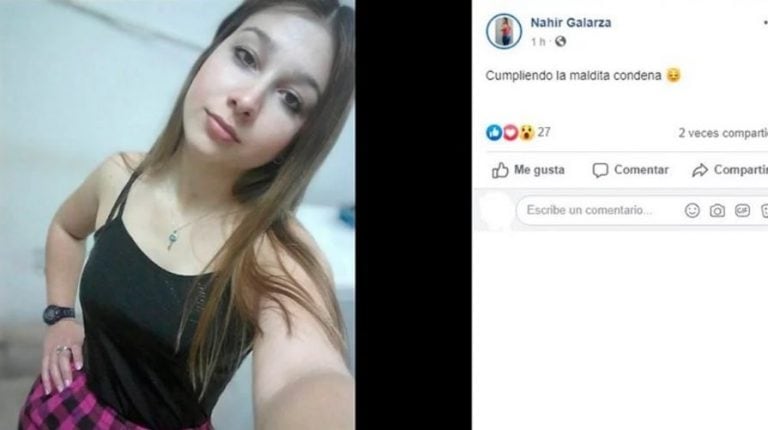 “Cumpliendo la maldita condena”, las polémicas fotos de Nahir Galarza  en Facebook.