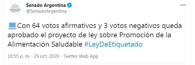 (Twitter: @SenadoArgentina)