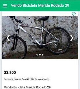 Pedían entre $3500 y $3800 por cada bici. (Captura)