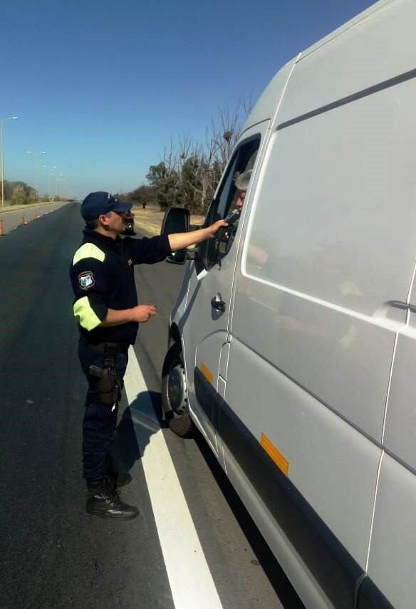 Control de alcoholemia en la Autopista de las Serranías Puntanas.