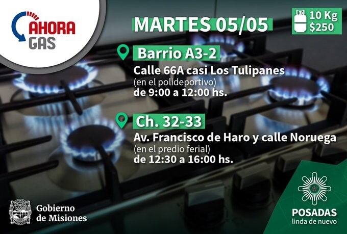 Programa Ahora Gas en Posadas este martes.