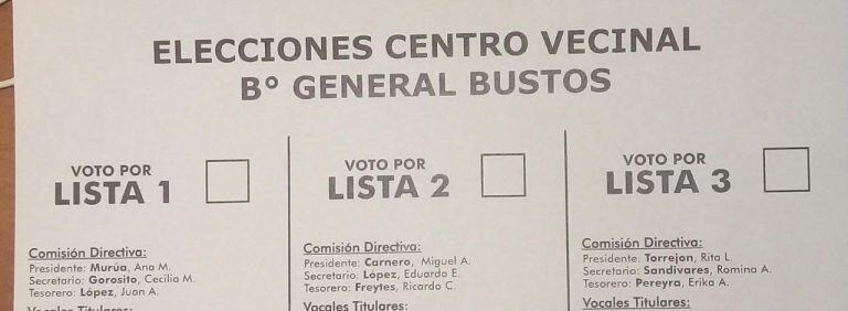 Lista 1: 88 votos; lista 2: 95 votos y lista 3: 65 votos.