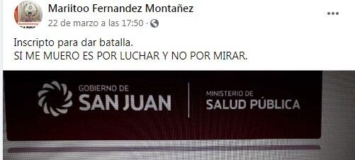 Su posteo se volvió viral en las redes de San Juan.