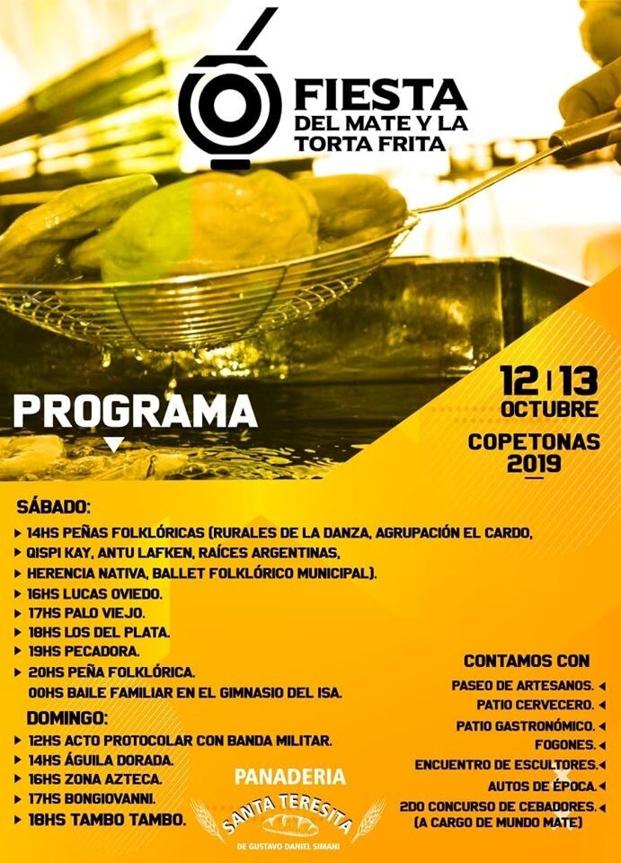 Copetonas, actividades de fiesta del mate y la torta frita