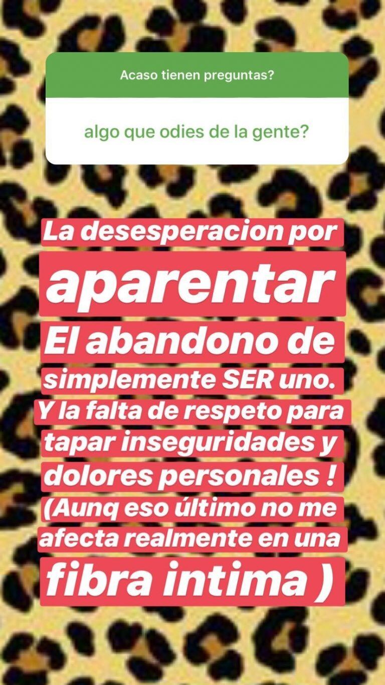 Stories de Lali Espósito (Instagram)