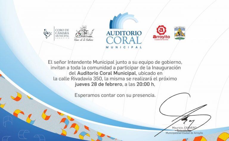 Invitacion auditorio coral municipal