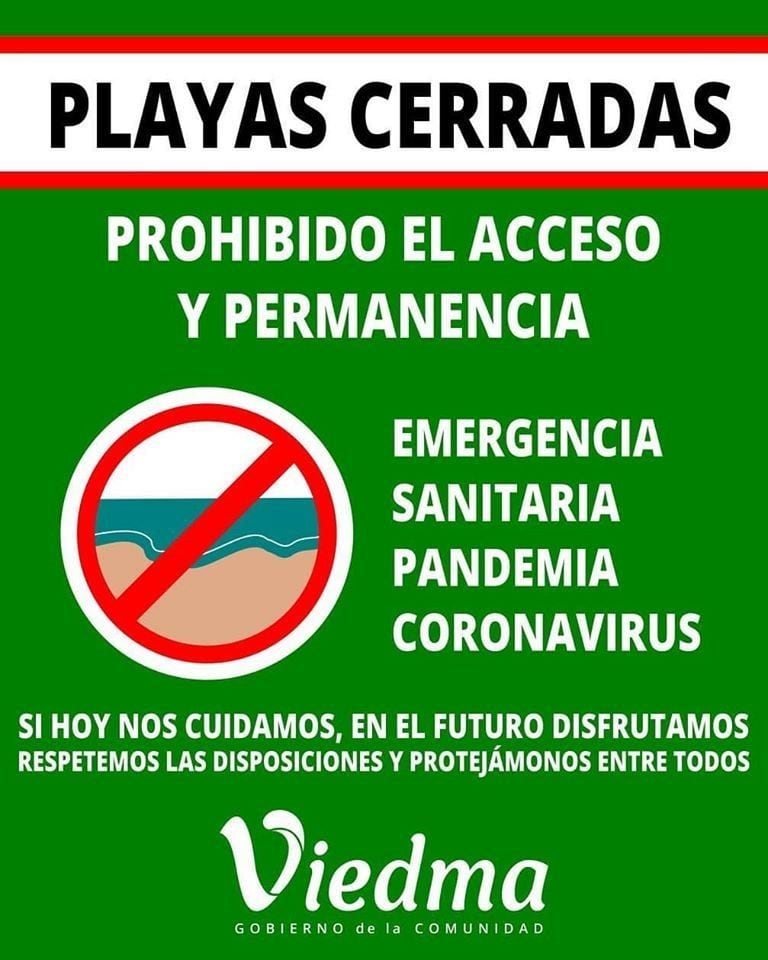 La Municipalidad de Viedma pidió conciencia a través de redes sociales (web).