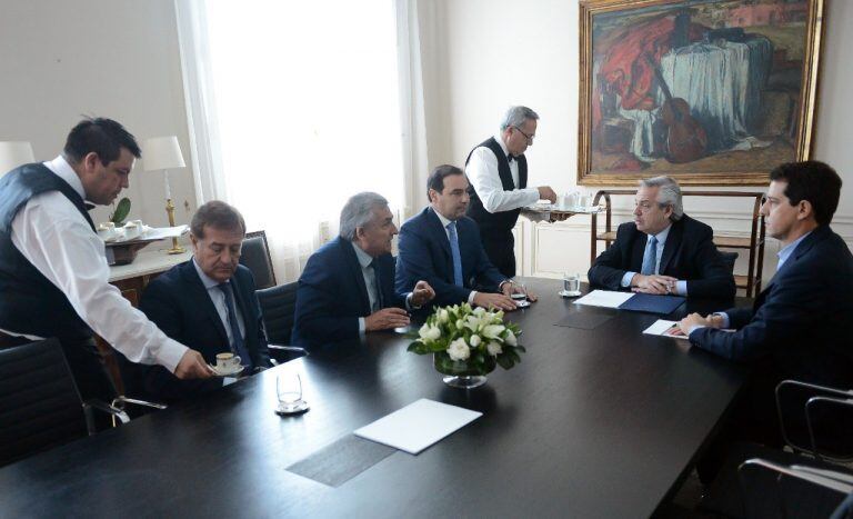 Alberto Fernández, reunido con gobernadores opositores. (crédito: Casa Rosada)