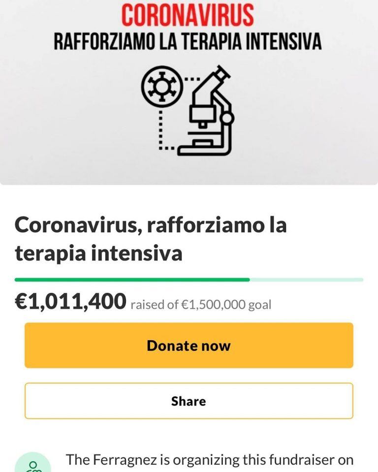 La campaña de recaudación que inició Ferragni.