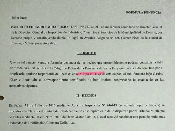 Denuncia contra el after de Maipú al 1100.