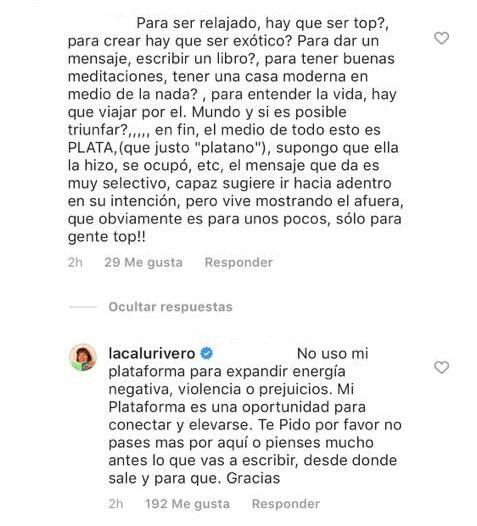 Calu Rivero se cruzó con una seguidora en Instagram