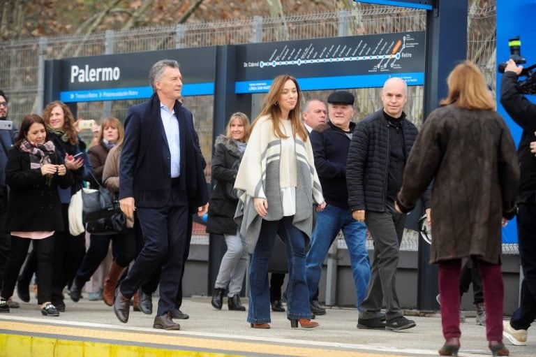 El presidente Mauricio Macri encabezó la inauguración del viaducto San Martín. (Luciano Thieberger)