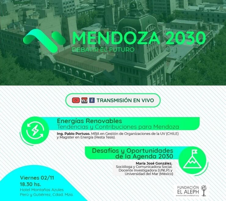 Fernández Sagasti presentará el próximo viernes el ciclo de charlas y conferencias "Mendoza 2030 debatir el futuro".