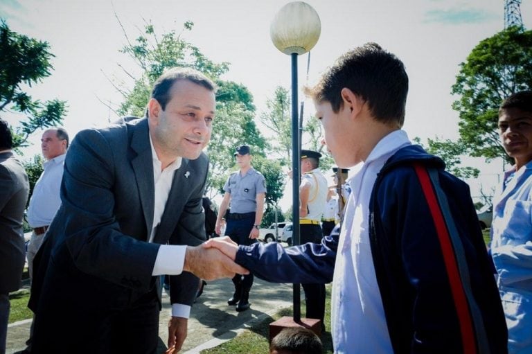 Oscar Herrera Ahuad, gobernador electo de Misiones, ayer en un acto en el interior de Misiones. (Gobierno de Misiones)