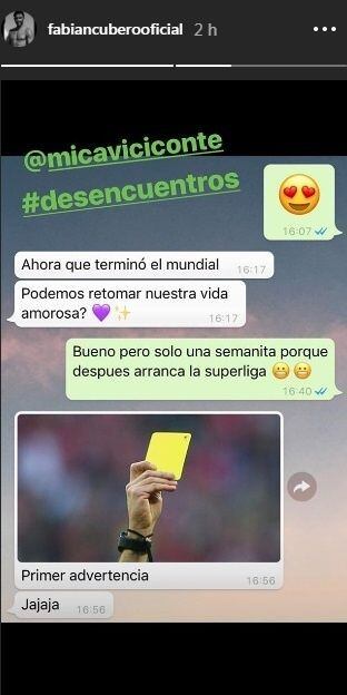 El chat que publicó Fabián