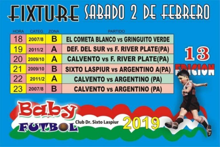 Fixture Baby Futbol