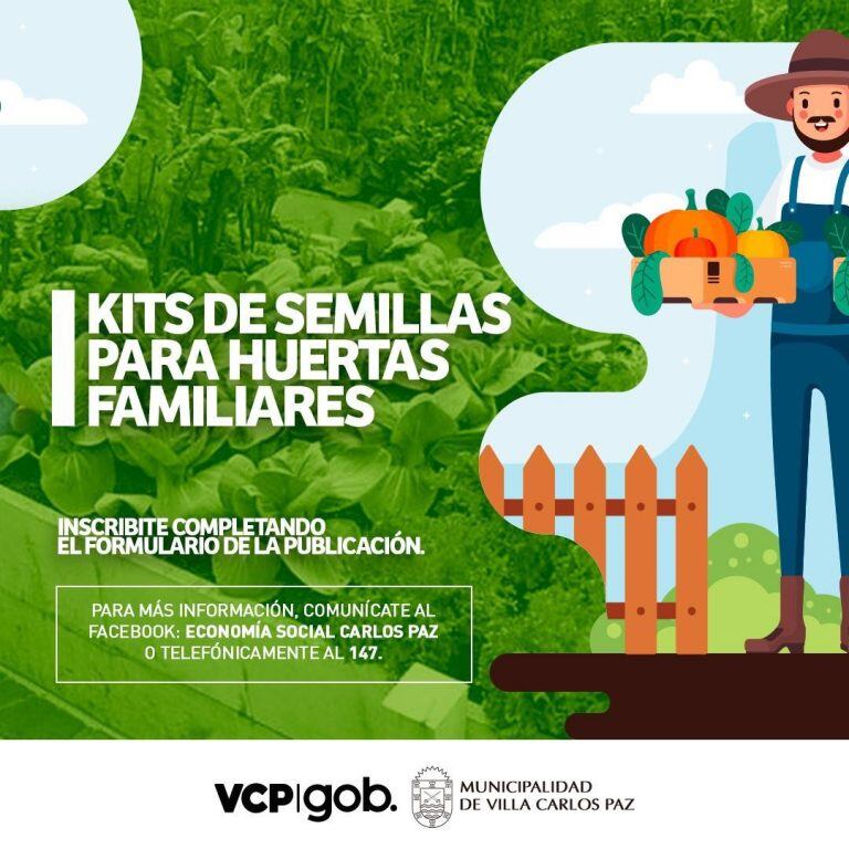 "Kits de semillas" en Carlos Paz.