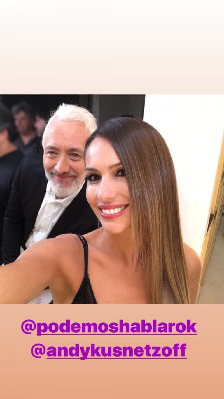 Pampita con Andy Kusnetzoff durante el programa.