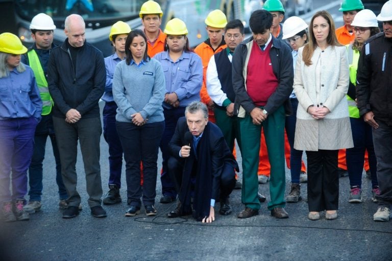 El presidente Mauricio Macri, en la inauguración del Paseo del Bajo porteño. Foto: Luciano Thierberger