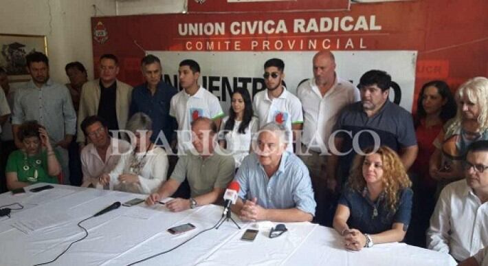 Conferencia de prensa de la UCR en Chaco en rechazo a la suspensión de las PASO. Foto: Diario Chaco.