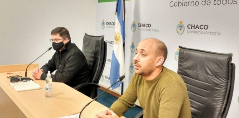 Secretario de Salud, Alejandro García, y el subsecretario de Promoción de la Salud, Atilio García.