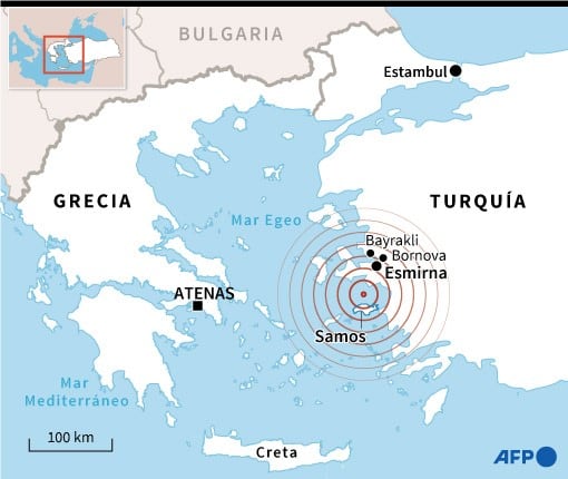 Localización del sismo. (AFP)