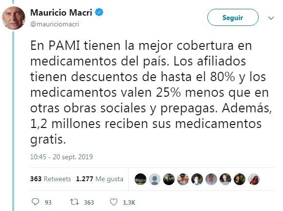 Mensajes de Macri por el Día del Jubilado en Twitter (Foto:Twitter)