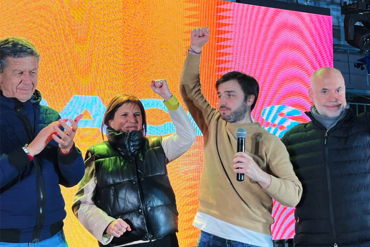 Ignacio Torres, junto a Patricia Bullrich y Horacio Rodríguez Larreta. (Twitter)