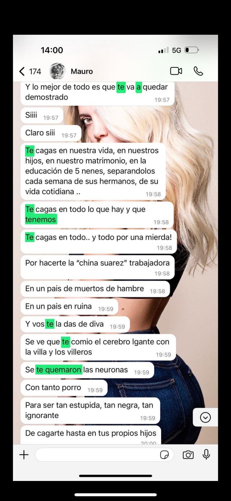 Chats de Mauro Icardi y Wanda Nara.