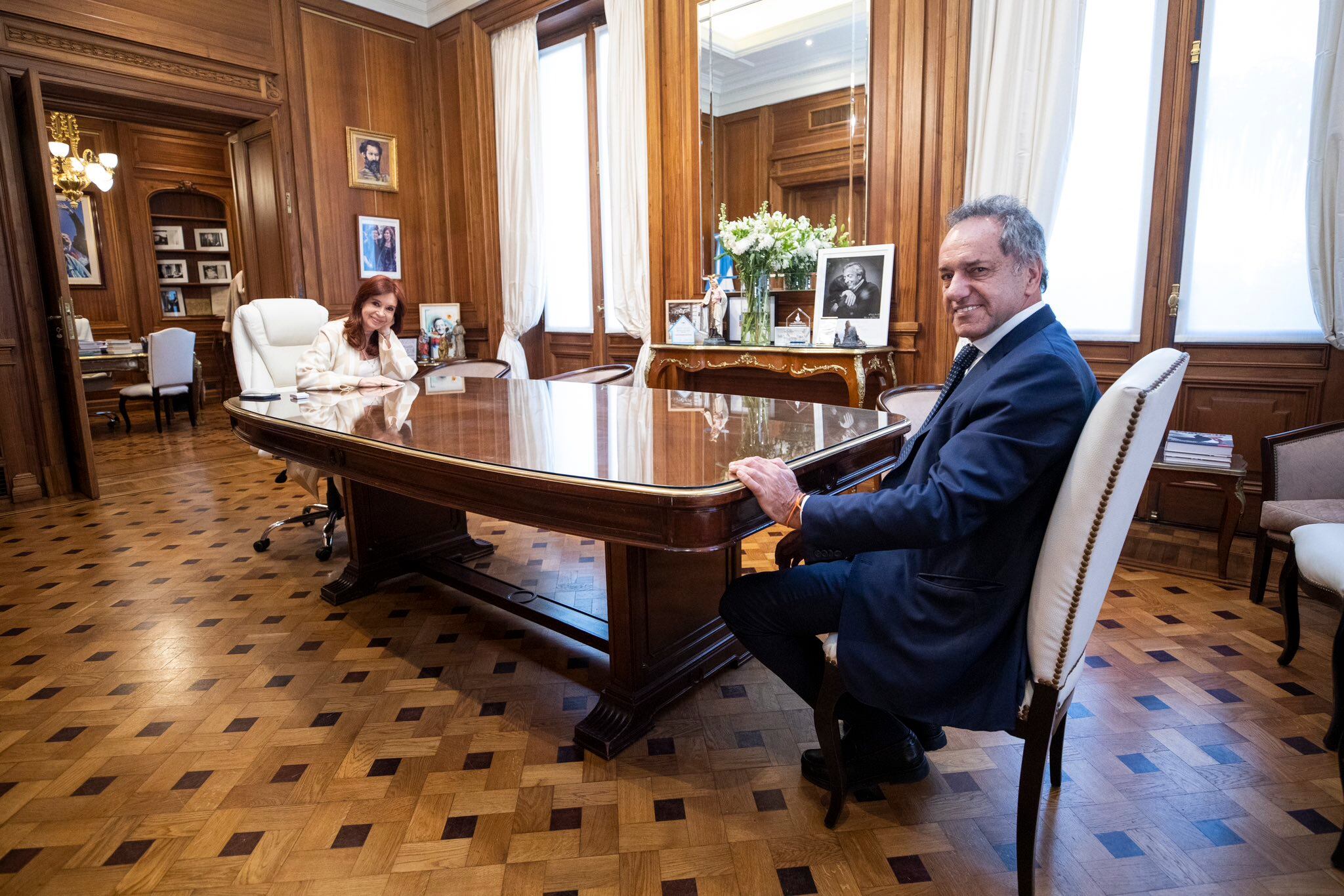 Cumbre de Daniel Scioli y Cristina Kirchner en el Senado