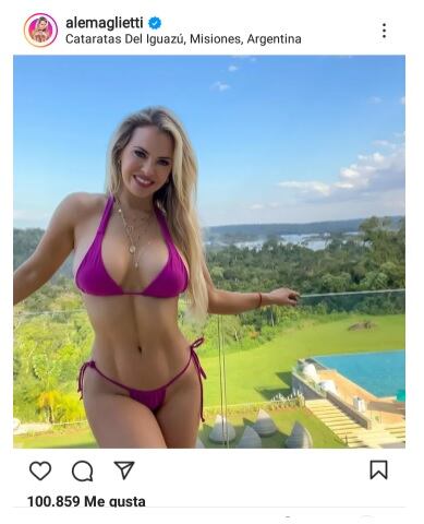 La actriz y periodista Alejandra Maglietti visitó Cataratas.