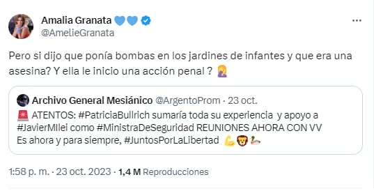 Granata disparó contra el libertario