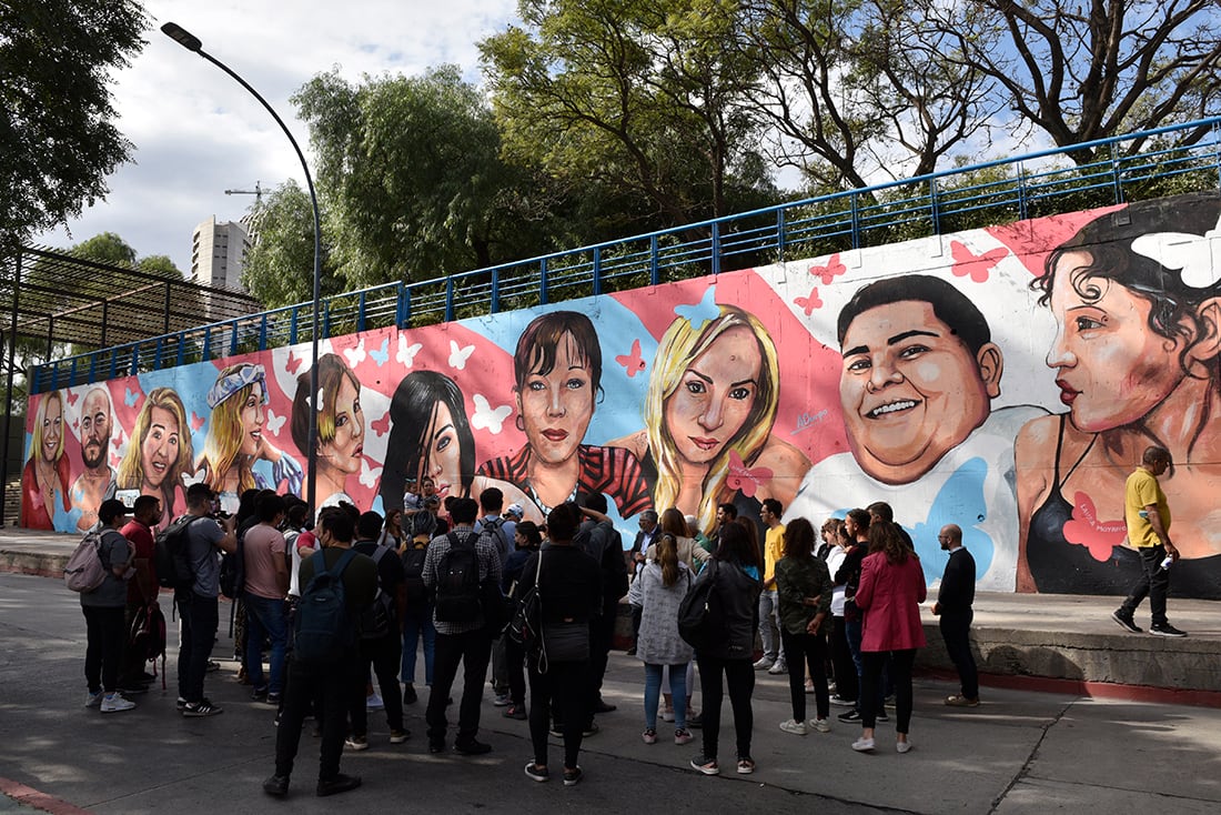 Inauguran el mural debajo del puentes sarmiento foto Ramiro Pereyra