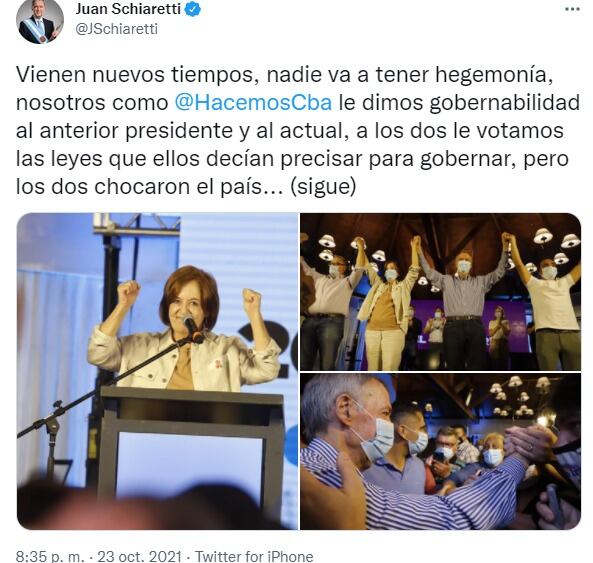 El gobernador Schiaretti volvió a mostrarse muy crítico con los dos extremos de la grieta.