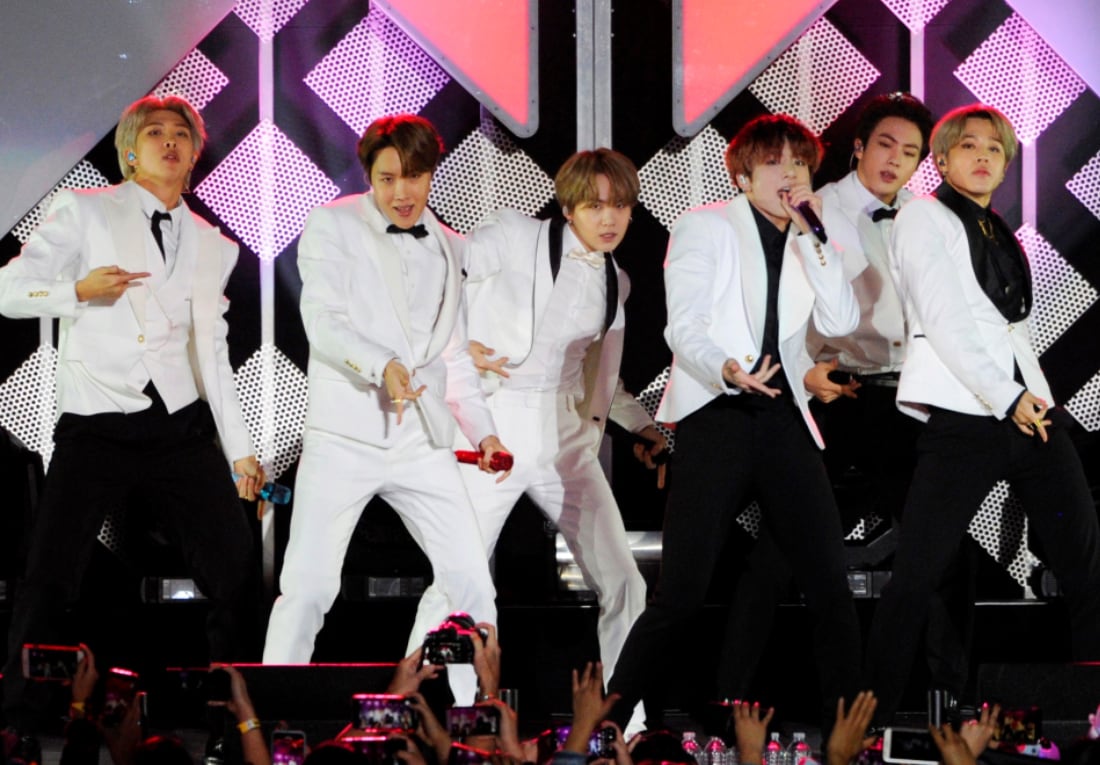 BTS en los Premios Grammy. (AP)