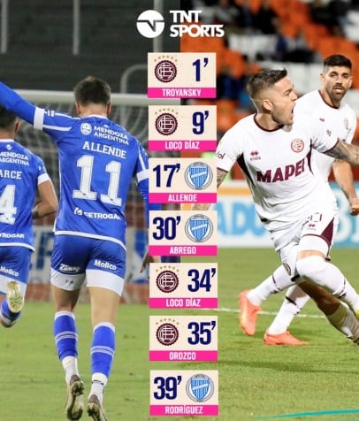 Godoy Cruz vs. Lanús: los 7 goles en 45 minutos en Mendoza.