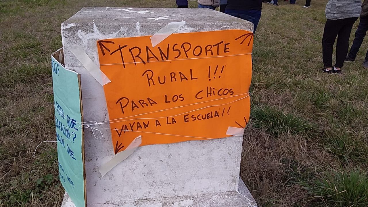 Así fue la movilización en el paraje La Vasconia.