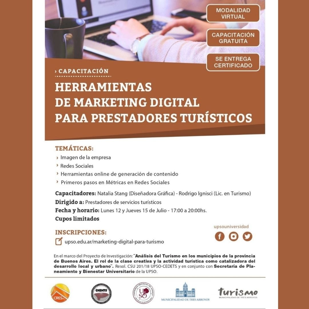 Capacitación: Herramientas de Marketing Digital para prestadores turísticos