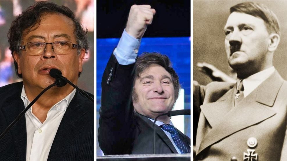 Gustavo Petro, Javier Milei, Adolf Hitler.