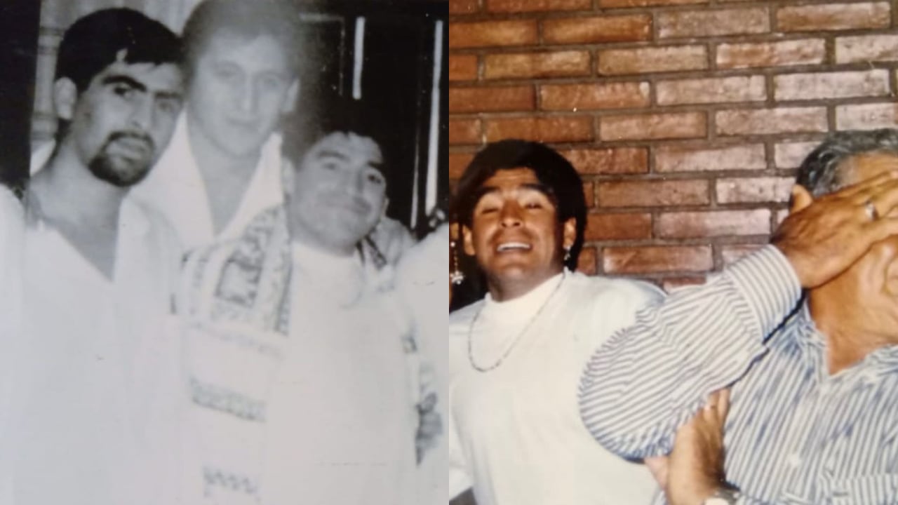 Maradona en el tradicional restaurante Los Cabritos.